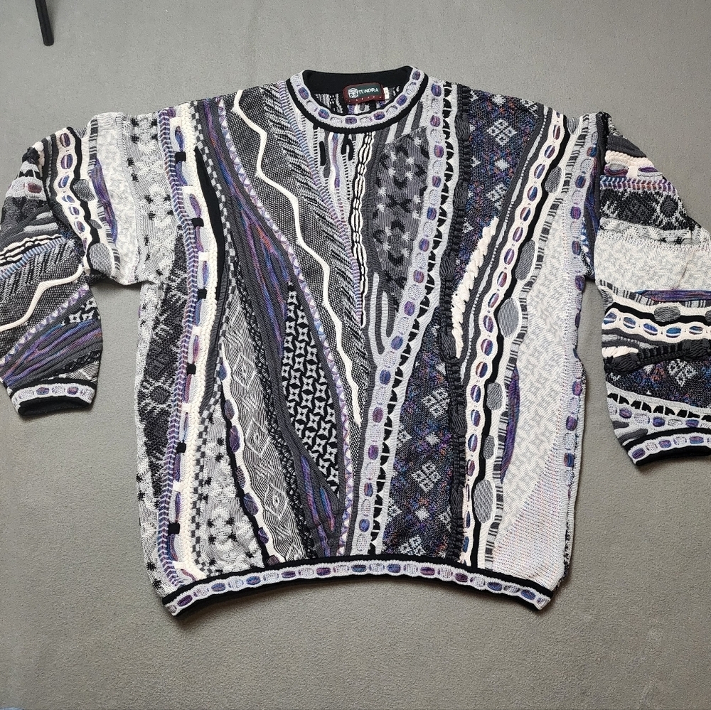 Vintage Tundra Sweater Coogi Style Knit Sweater 2XLT 90s